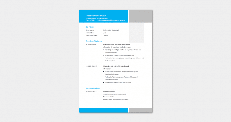 Lebenslauf Informatiker / Informatikerin: Wichtige Inhalte, Muster & Beispiele