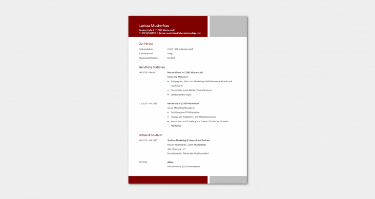 Lebenslauf Marketing: Wichtige Inhalte, Muster & Beispiele